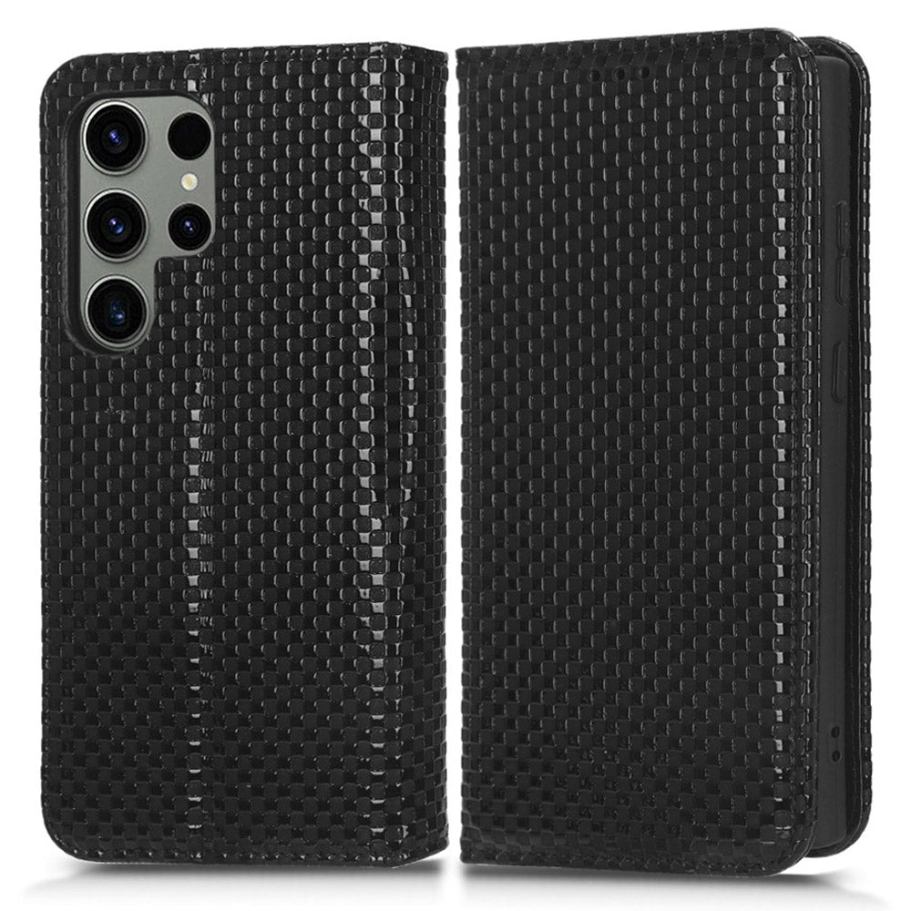 Grid Texture Leather Case for Samsung Galaxy S23 Ultra Wallet Phone Case Folio Flip Cover with Stand Grid Texture Leather Case for Samsung Galaxy S23 Ultra Wallet Phone Case Folio Flip Cover with Stand
